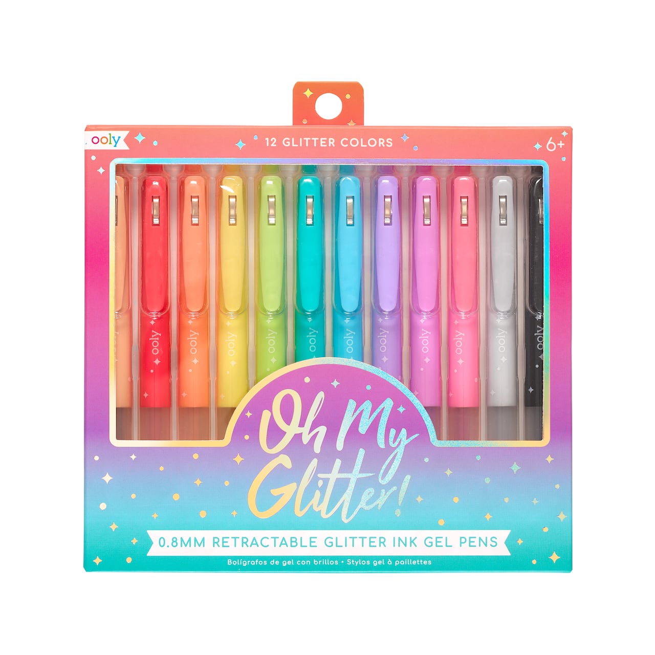 Oh My Glitter! 0.8mm 12 Color Retractable Gel Pen Set